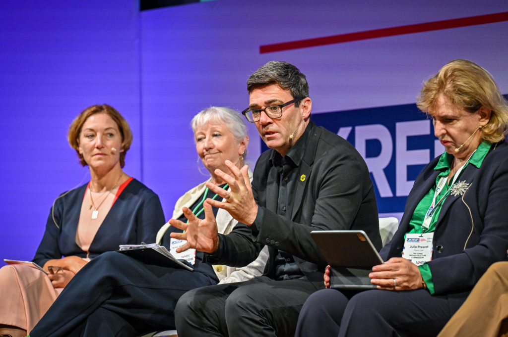 Andy Burnham, Mayor of Greater Manchester speaking at UKREiiF 2024