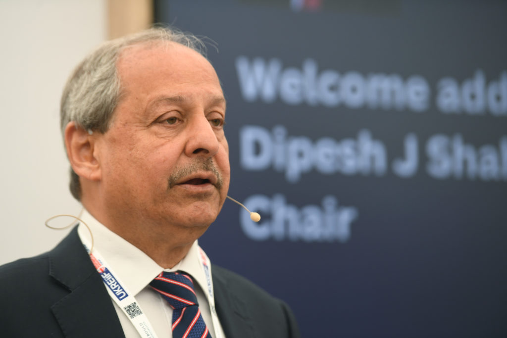 Dipesh J Shah OBE, Chair, Oxford to Cambridge Regional Partnership speaking at UKREiiF 2024