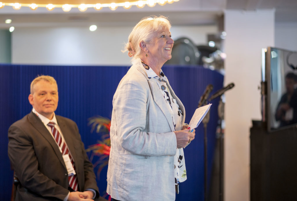 Kate Willard OBE, Chair of Thames Estuary Growth Board speaking at UKREiiF 2024